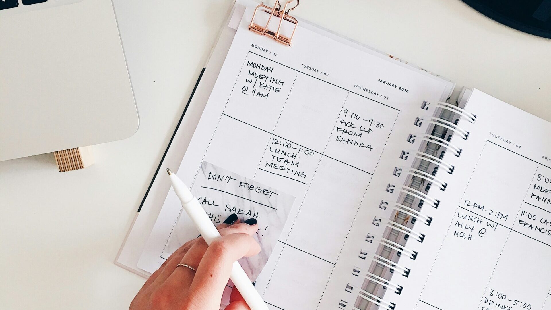 Stock photo of a daily planner notebook