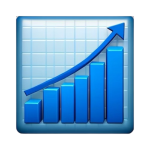 Upward trending graph icon