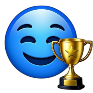 Smiley face with tophy icon