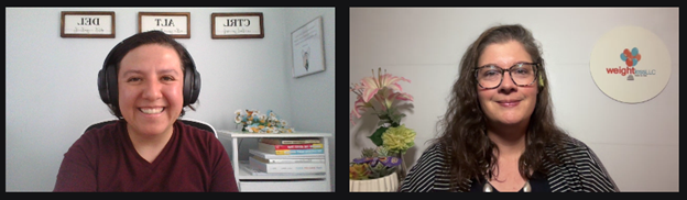 Screenshot from Maria Medina's "Let's Talk Business" interview with Jenn Espinosa-Goswami.