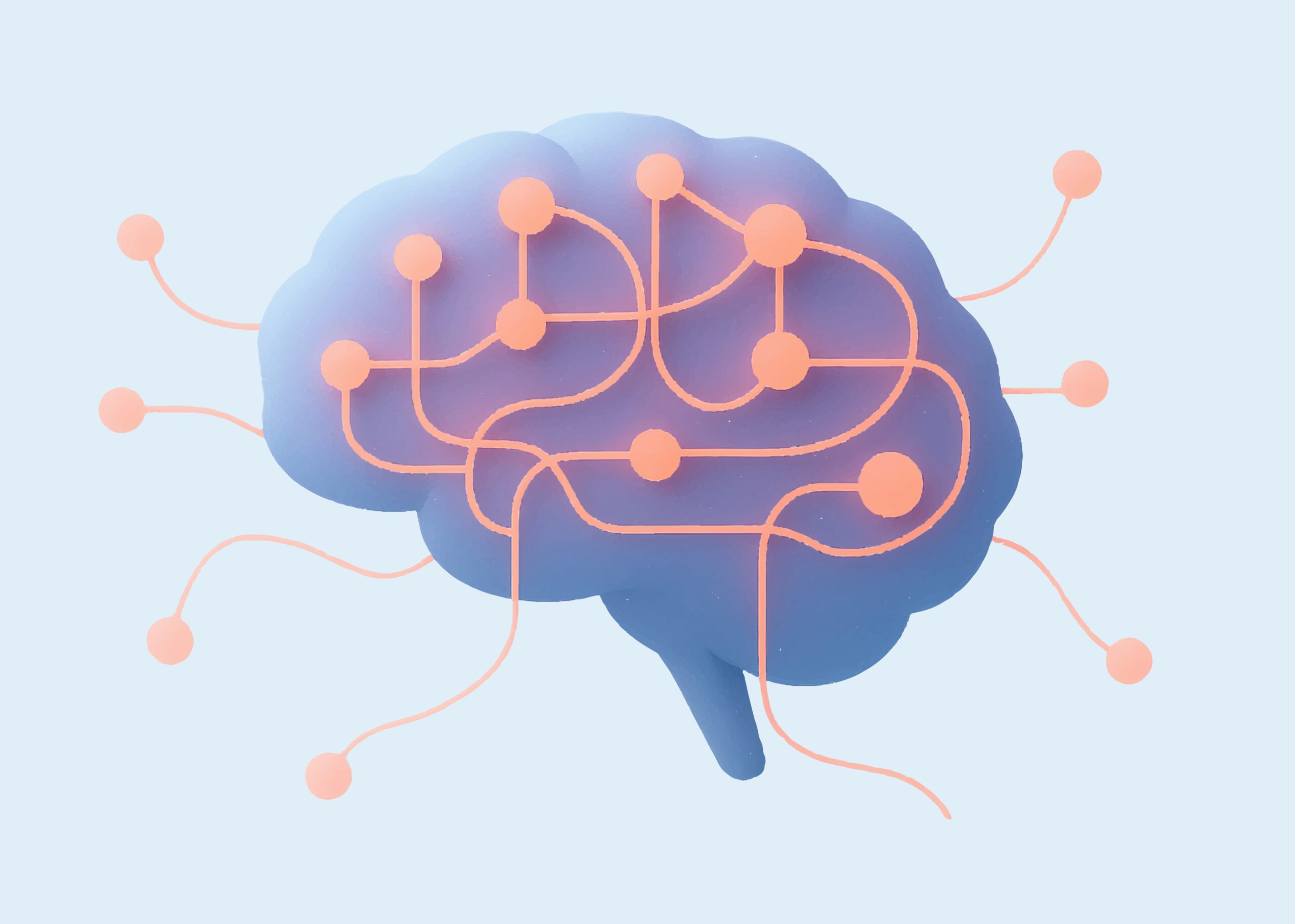 A brain with lots of activity happening inside it