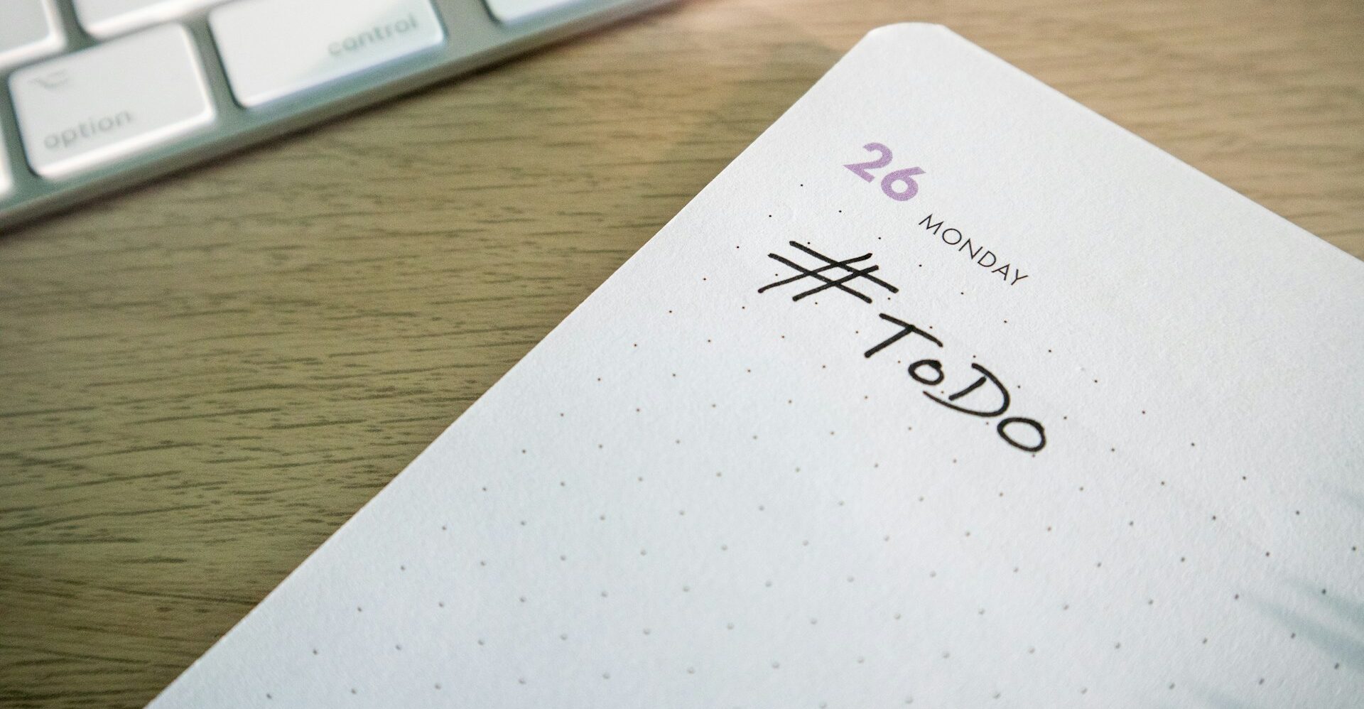 Close up of a blank to do list on someone's desk